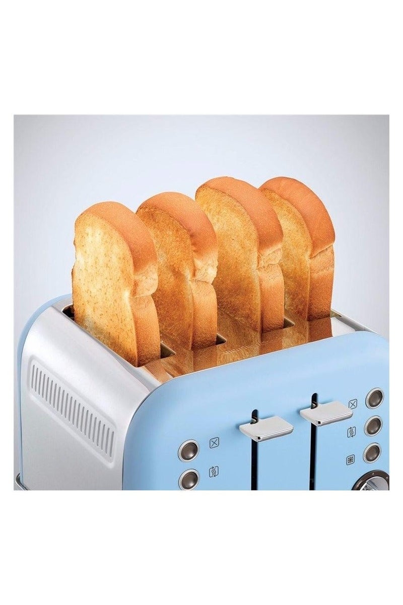 مورفي ريتشاردز محمصة خبز أكسنتس بـ 4 شرائح – قدرة 1800 واط، فتحات واسعة، تحكم قابل للتعديل في درجة التحميص، درج فتات قابل للإزالة – أزرق أزور - Image 2